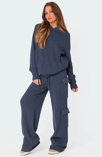 Edikted Women's Wynter Oversized Knit Hoodie In Blue