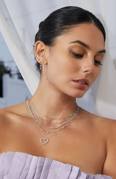 Bony Levy Aviva Diamond Station Linear Drop Earrings In 18k White Gold