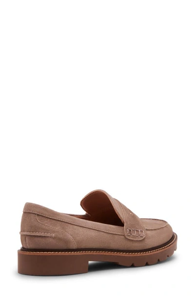 Blondo Waterproof Penny Loafer In Taupe Suede