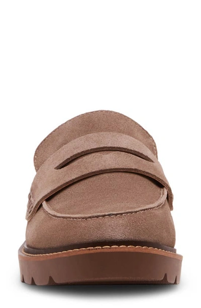 Blondo Waterproof Penny Loafer In Taupe Suede