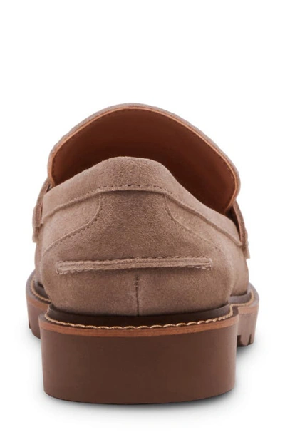 Blondo Waterproof Penny Loafer In Taupe Suede