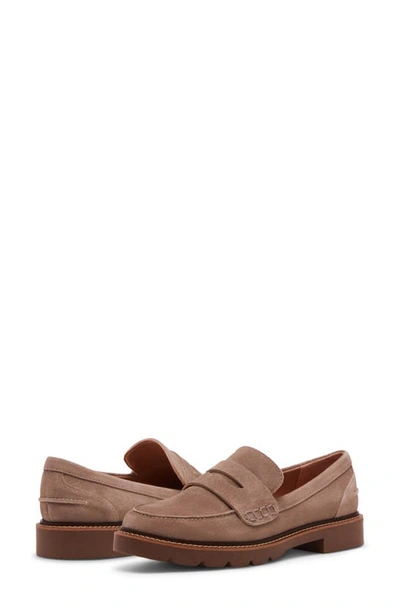 Shop Blondo Waterproof Penny Loafer In Taupe Suede