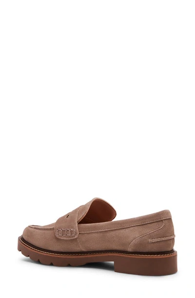 Shop Blondo Waterproof Penny Loafer In Taupe Suede