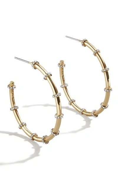 Shop Baublebar Pavé Stud Hoop Earrings In Gold