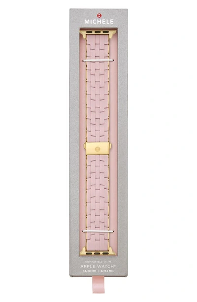 Michele Women's Goldtone Stainless Steel & Silicone Tri-link Apple Watch Bracelet/38/40/41 & 42/44/45/49mm In Pink