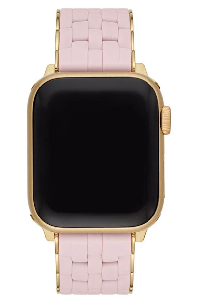 Michele Women's Goldtone Stainless Steel & Silicone Tri-link Apple Watch Bracelet/38/40/41 & 42/44/45/49mm In Pink