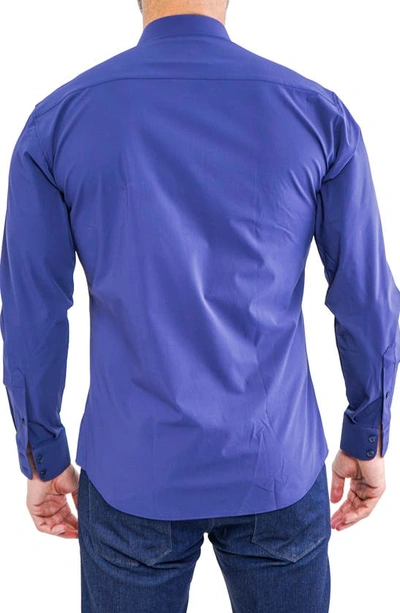 Maceoo Einstein Stretchcore Performance Button-up Shirt In Blue