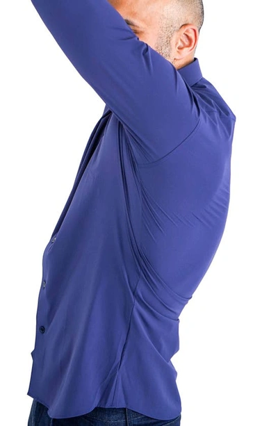 Maceoo Einstein Stretchcore Performance Button-up Shirt In Blue