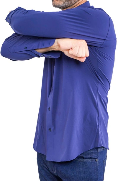 Maceoo Einstein Stretchcore Performance Button-up Shirt In Blue