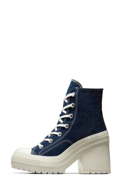 Shop Converse Chuck 70 De Luxe Block Heel Sneaker In Navy/ Egret/ Golden Sundial
