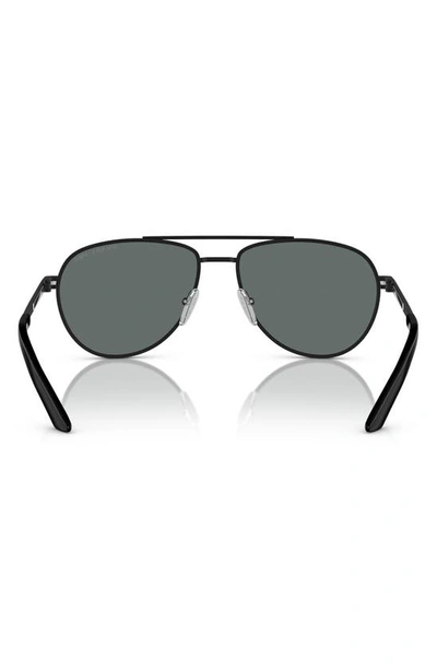 Prada 60mm Polarized Pilot Sunglasses In Matte Black