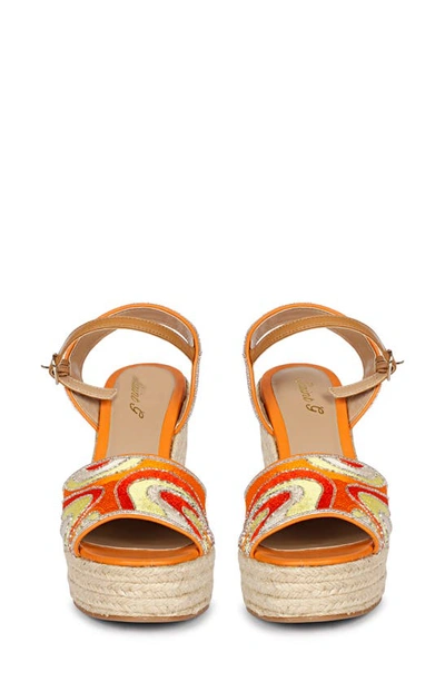 Shop Saint G Marcilia Platform Wedge Espadrille Sandal In Multi Orange