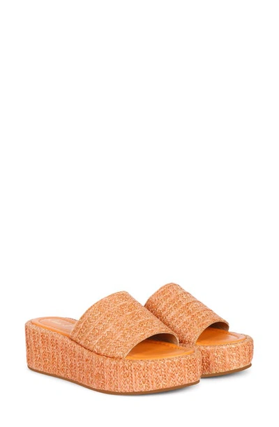 Shop Saint G Betta Platform Wedge Slide Sandal In Orange