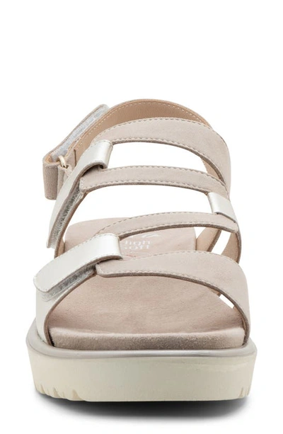 Ara Bayview Strappy Sandal In Sand And Platinum