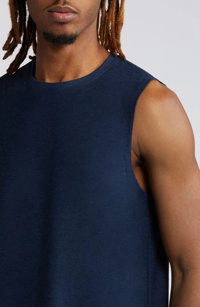 Shop Beyond Yoga Featherweight Freeflo 2.0 Muscle Tank In Nocturnal Navy