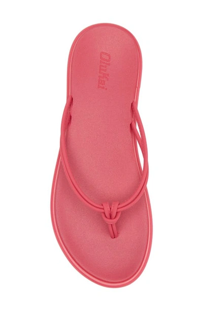 Shop Olukai Aka Flip Flop In Pink Plumeria / Pink Plumeria