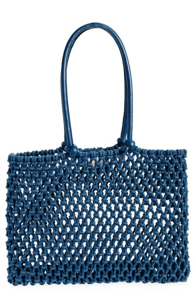 Shop Clare V Sandy Woven Market Tote In French Blue