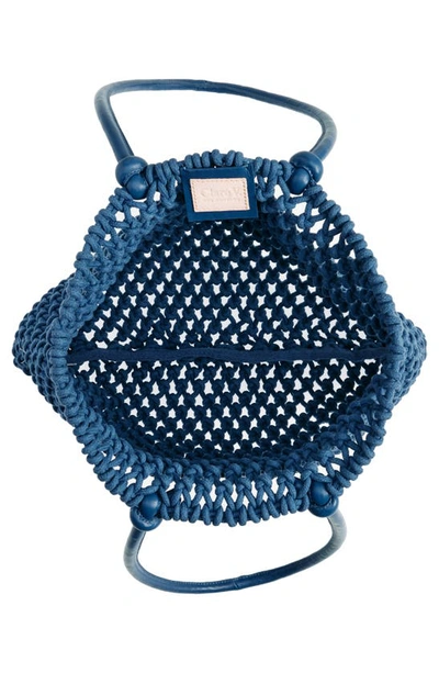 Shop Clare V Sandy Woven Market Tote In French Blue