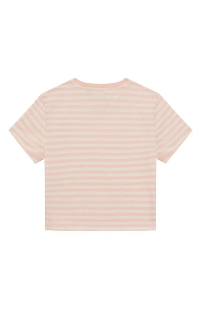 Guess Originals Go Core Stripe Baby Tee In Blush Cotton Multi