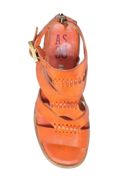 Shop As98 A.s.98 Alfred Ankle Strap Sandal In Orange