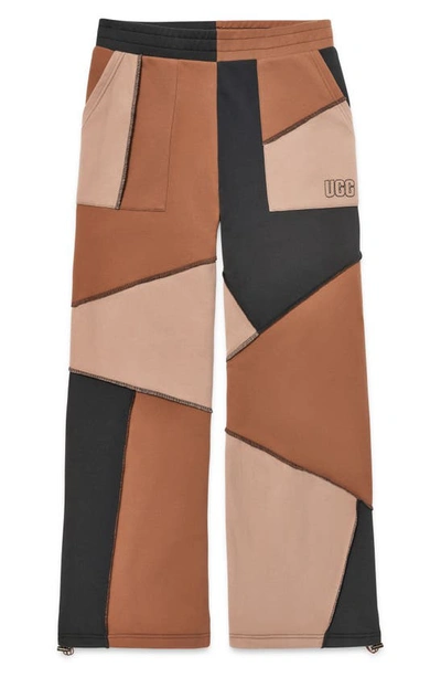 Shop Ugg Raini French Terry Piecework Pants In Cedar Bark Multi