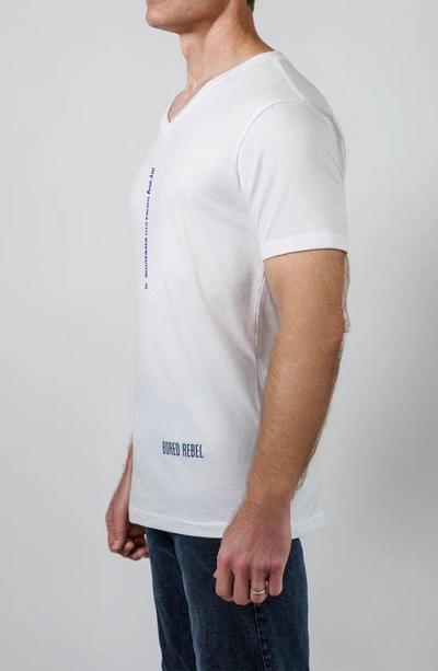 Bored Rebel Unleash Moisture Wicking Graphic T-shirt In White
