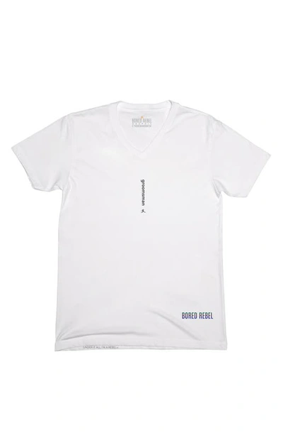 Bored Rebel Groomsman Moisture Wicking Graphic T-shirt In White