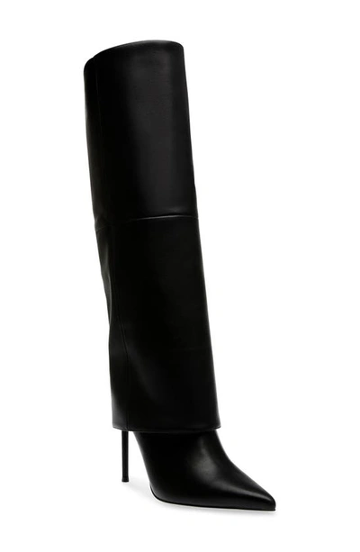 Shop Steve Madden Smith Knee High Boot In Black Leather