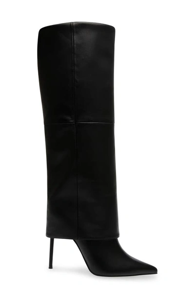 Shop Steve Madden Smith Knee High Boot In Black Leather
