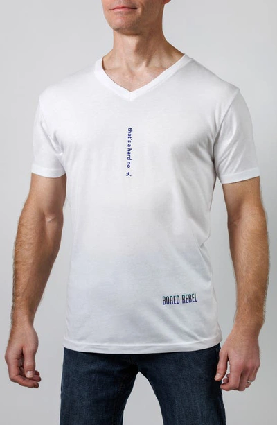 Shop Bored Rebel That's A Hard No V-neck Graphic Undershirt In White