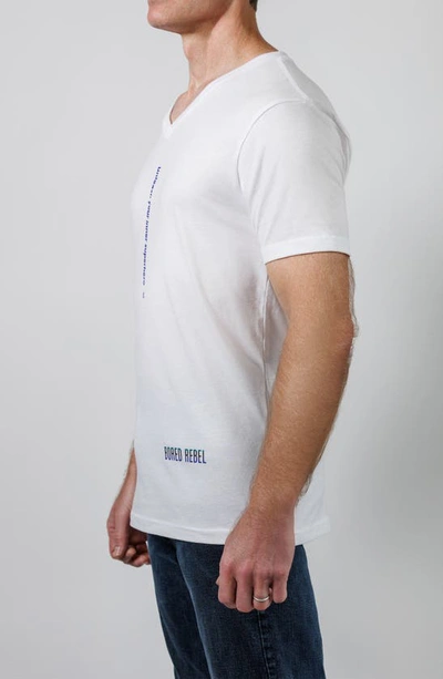 Shop Bored Rebel That's A Hard No V-neck Graphic Undershirt In White