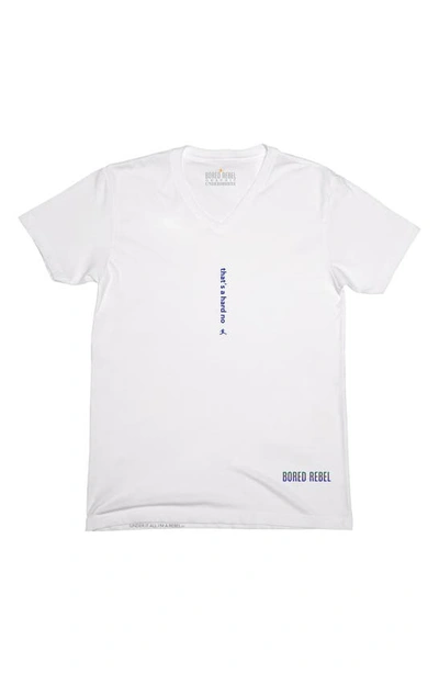 Shop Bored Rebel That's A Hard No V-neck Graphic Undershirt In White