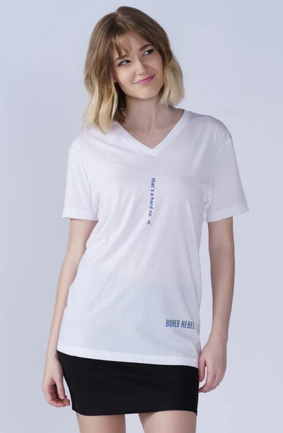 Shop Bored Rebel That's A Hard No V-neck Graphic Undershirt In White