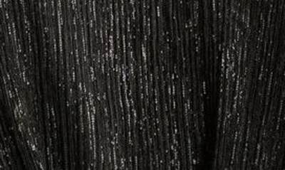 Shop Alex Evenings Tie Waist Metallic Chiffon Top In Black