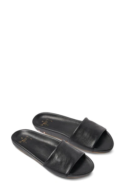 Shop Beek Gallito Metallic Slide Sandal In Black/ Black