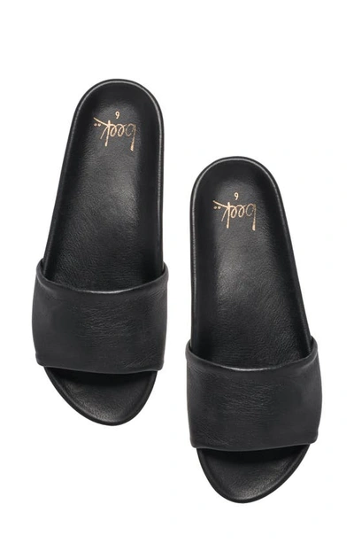 Shop Beek Gallito Metallic Slide Sandal In Black/ Black