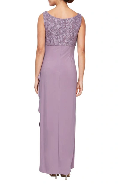 Shop Alex Evenings Empire Waist Gown With Bolero Jacket In Icy Orchid