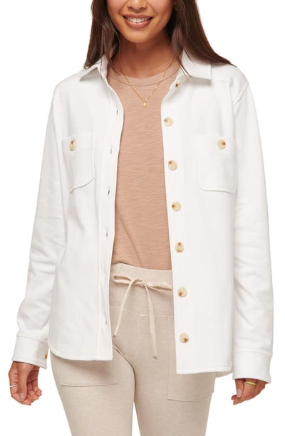 Shop Travis Mathew Cloud Jersey Shacket In White