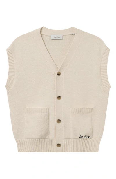 Shop Les Deux Brad Sweater Vest In Ivory
