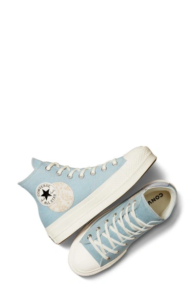 Shop Converse Chuck Taylor® All Star® Lift High Top Platform Sneaker In Blue/ Blue/ Egret