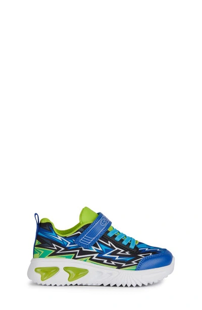Shop Geox Kids' Assister Light-up Sneaker In Royal/ Lime