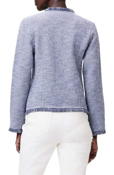 Shop Nic + Zoe Fringe Tweed Jacket In Slate