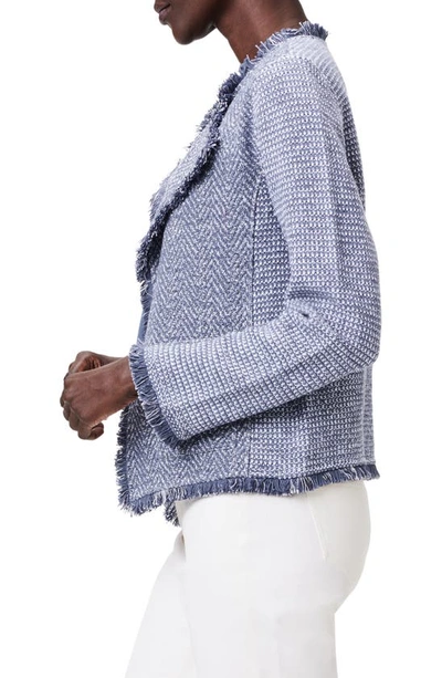 Shop Nic + Zoe Fringe Tweed Jacket In Slate