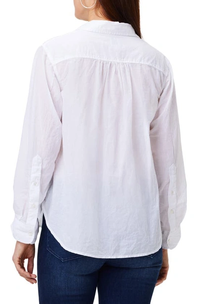Shop Nic + Zoe Cotton Button-up Shirt In Paper White
