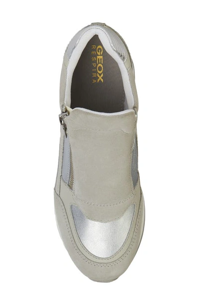 Shop Geox Nydame Wedge Sneaker In Grey/ Silver