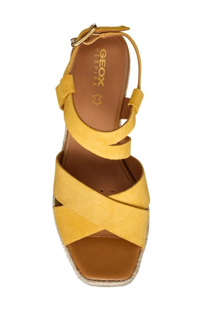 Shop Geox Panarea Wedge Sandal In Yellow