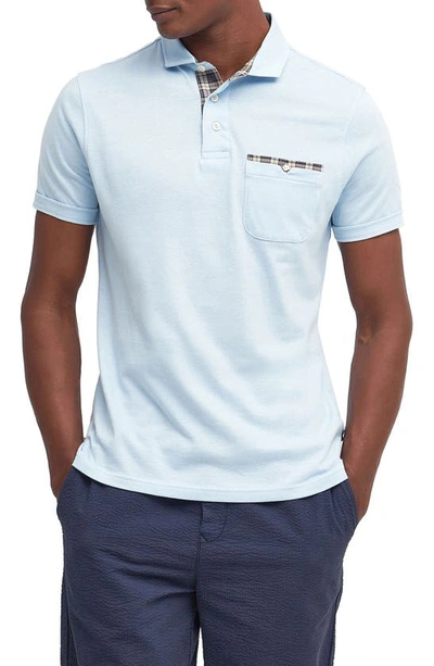 Shop Barbour Corpatch Polo Shirt In Sky