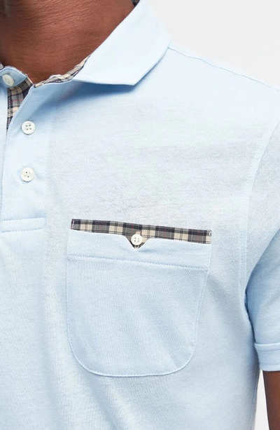 Shop Barbour Corpatch Polo Shirt In Sky