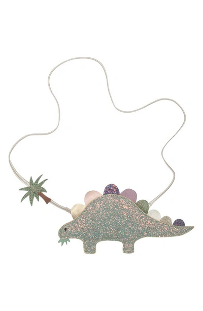Shop Mimi & Lula Kids' Stegosaurus Crossbody Bag In Pink Multi