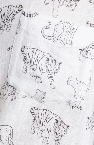 Rails Charli Jungle Cats Print Linen Blend Button-up Shirt In Ivory Jungle Cats